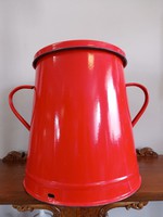 Red - enamel - greasy bucket - vindöl