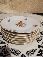 Eladó régi porcelán Zsolnay pajzspecsétes virág mintás sütis tányérok 6 db!
