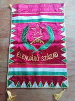 Élenjáró század selyem ,hímzett zászló  58 cm x 38 cm