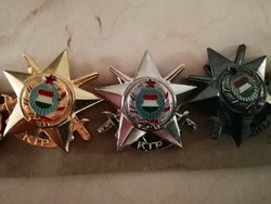 Ktp military 10 trial badges in gold - silver and bronze grade