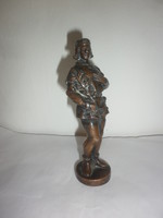 An antique little Saint Imre bronze tin statue marked