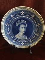 Wedgwood porcelán tányér II. Erzsébet koronázásának 50. évfordulójára