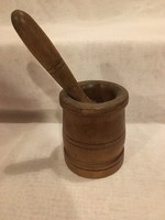 Wooden mortar and pestle