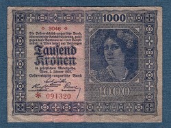 1000 Korona 1922 Vízjeles papír változat