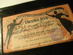 Budapest Skating Association membership ticket 1898. 123 X 60 mm