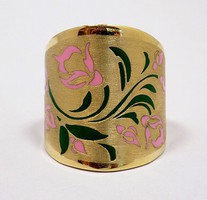 Gold ring with flower pattern (zal-au85174)