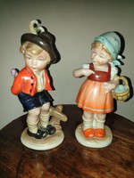 Bertram, w & a pair of porcelain figurines