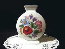Eredeti kézzel festett Kalocsai porcelán váza különleges lapos formával