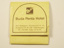 Retro advertising matchbox - buda penta hotel - horoscope night club - capri - 1980s