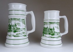 1H668 Jelzett Alföldi porcelán söröskorsó 2 db