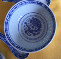 Jingdezhenkínai  porcelán rizs szemes  rizsmintás kínai porcelán tálka és kanál
