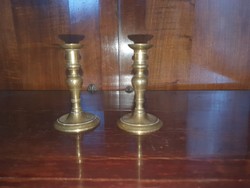 Pair of antique copper candlesticks