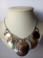 Pearl necklace decorated with discs, necklace