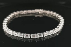 Special zirconium gemstone bracelet, 925 silver - new