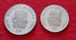 1966 Zrínyi 50+25 forint makulátlan ezüst érme !!!