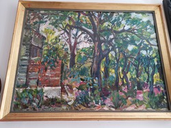 Orosz Gellért "Öreg fa" keretezett, hibátlan, képcsarnokos festménye.