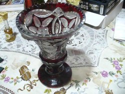 Beautiful burgundy crystal vase