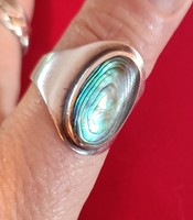 Abalone kagyló berakásos ezüst gyűrű
