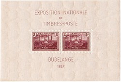 Luxembourg commemorative stamp block 1937