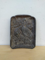 Antique Patinated Chinese Crane Bird Tray 4991