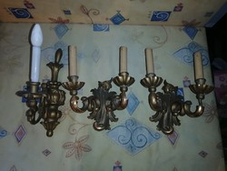 3 Pieces of antique wooden wall sconce to be renovated