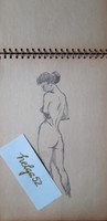 Original nudes, caricatures, animal and landscape sketches from the legacy of László Karmazsin 1956- 1957