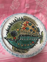 Katalin M.Kiss: fish dish. Large 34 cm diameter !!