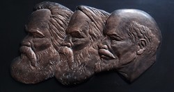 Marx Engels Lenin falikép falidísz szocreál szocialista realizmus bronz hatású