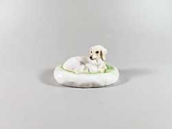 Herend, lying dachshund dog hand-painted porcelain figurine, flawless! (I021)