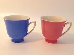 Színes cseh porcelán kávés csésze 2 db