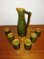 Ceramic brandy set with pitcher glass