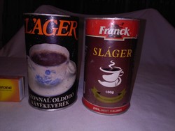Két darab retro Sláger kávés doboz - együtt - "Franck",...