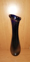 Szakított kék üveg váza 40 cm (2/d)