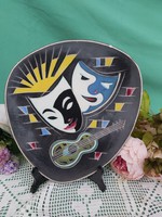Rare retro marked made in gdr musical figurine wall plate collectible piece nostalgia clown