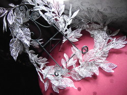 Ezüst levelek - dekorációs girland