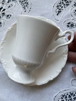 Small white coffee cup with special base