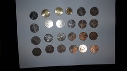 Kossuth 100, 50, 20, 10 forintos érmék ritka hátlappal 24 darab