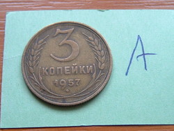 SZOVJETUNIÓ 3 KOPEJKI 1957 Alumínium-bronz 7-7 SZALAG #A