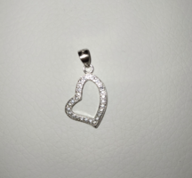 S925 silver heart pendant with zirconia