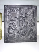 23 Cm black art deco style wall ornament, relief, relief image, relief