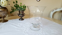 Bell-shaped glass goblet with base, glass vase
