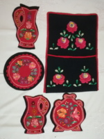 Needlework set embroidered with Matyo pattern.