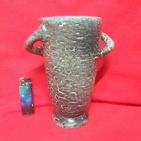 Glaze glaze ceramic vase with pots and pots. 19 Cm.