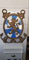 Lion copper coat of arms 14kg.