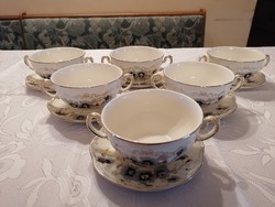Zsolnay búzavirágos leveses csészék