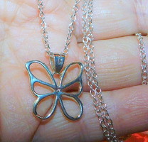 Minimalist butterfly marked with 925s filled silver necklace
