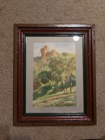 Tihanyi Lajos szignós akvarell festmény, azt hiszem a Gellért hegyről...méret jelezve!