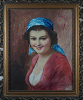 Szőllősy Jánosnak tulajdonítva (1884- ?): Fiatal lány portréja