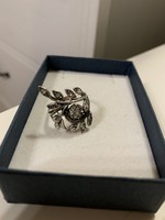 Ezüst gyűrű 925-ös ezüst virágos gyűrű vintage