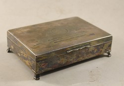 Antique silver plated cigar box 523